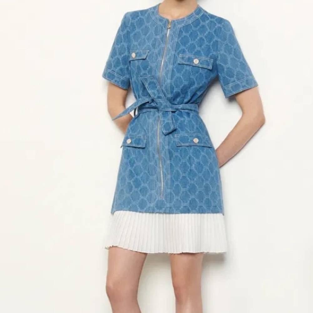 Sandro monogram belted dress